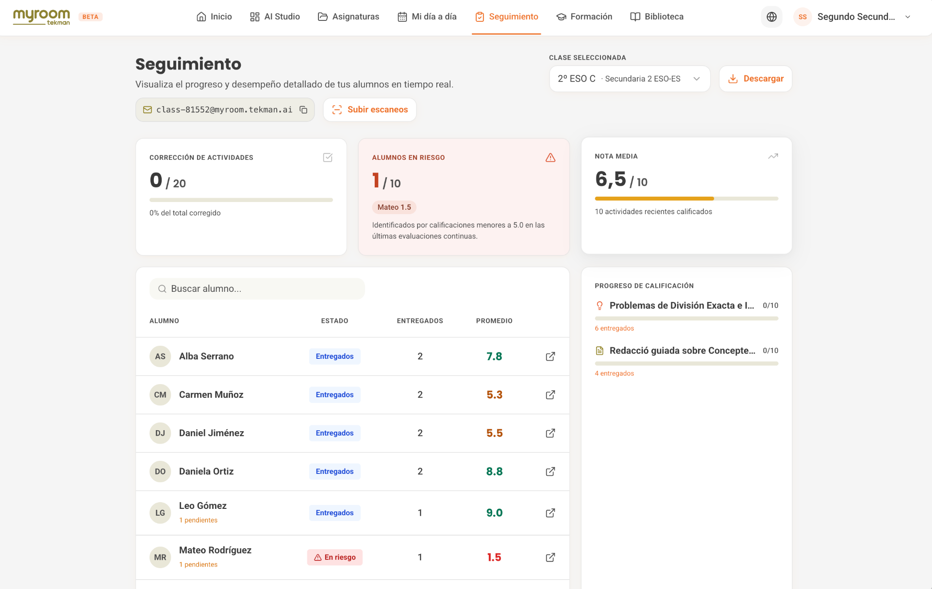 Kontsultatu zure taldearen jarraipena